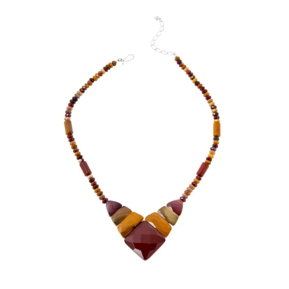 Jay King Sterling Silver Multi-color Mookaite Reversible Necklace 18"